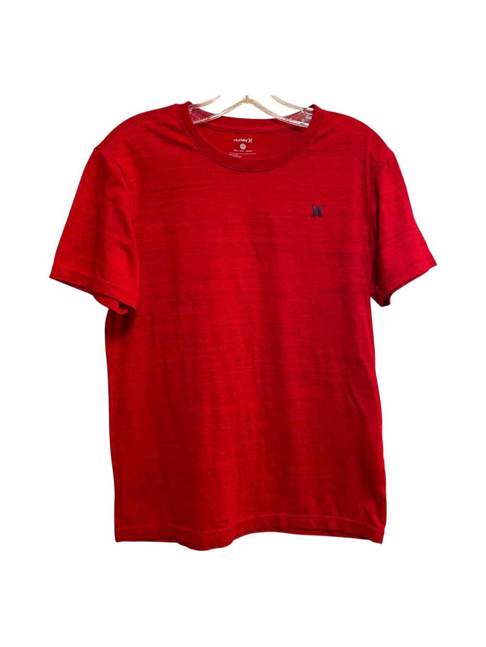 Hurley Men's T-Shirt Red S Crew Neck Logo Tee Excellent Cond
